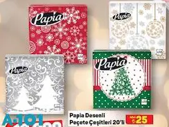 Papia Desenli Peçete Çeşitleri 20'li Papia Desenli Peçete Çeşitleri 20'li