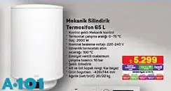 Seg Mekanik Silindirik Termosifon 65 L Seg Mekanik Silindirik Termosifon 65 L