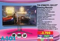 Thull TG-VSN27C-120 27 inç Gaming Monitör Oyun Monitörü Thull TG-VSN27C-120 27 inç Gaming Monitör Oyun Monitörü