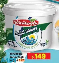 Yörükoğlu Yarım Yağlı Yoğurt 5 kg Yörükoğlu Yarım Yağlı Yoğurt 5 kg