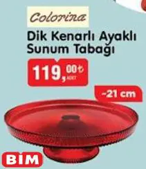 Colorina Dik Kenarlı Ayaklı Sunum Tabağı 21 cm Colorina Dik Kenarlı Ayaklı Sunum Tabağı 21 cm