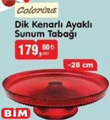 Colorina Dik Kenarlı Ayaklı Sunum Tabağı 28 cm Colorina Dik Kenarlı Ayaklı Sunum Tabağı 28 cm
