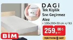 Dagi Tek Kişilik Sıvı Geçirmez Alez Dagi Tek Kişilik Sıvı Geçirmez Alez