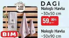 Dagi Nakışlı Havlu 30x50 cm Dagi Nakışlı Havlu 30x50 cm