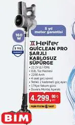 Heifer Quiclean Pro Şarjlı Kablosuz Süpürge Heifer Quiclean Pro Şarjlı Kablosuz Süpürge