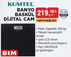 Kumtel Dijital Cam Banyo Baskül Kumtel Dijital Cam Banyo Baskül