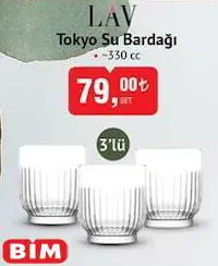Lav Tokyo Su Bardağı 330 cc 3'lü Lav Tokyo Su Bardağı 330 cc 3'lü