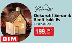 Natura Love Dekoratif Seramik Simli Işıklı Ev Natura Love Dekoratif Seramik Simli Işıklı Ev