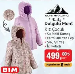 North Pacific Kids Dolgulu Mont Kız Çocuk North Pacific Kids Dolgulu Mont Kız Çocuk