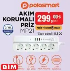Polosmart MP21 Akım Korumalı Priz Polosmart MP21 Akım Korumalı Priz