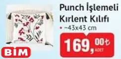 Punch İşlemeli Kırlent Kılıfı 43x43 cm Punch İşlemeli Kırlent Kılıfı 43x43 cm