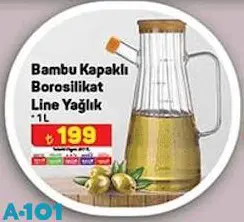 Bambu Kapaklı Borosilikat Line Yağlık 1 L Bambu Kapaklı Borosilikat Line Yağlık 1 L