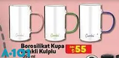Borosilikat Kupa Renkli Kulplu 350 ml Borosilikat Kupa Renkli Kulplu 350 ml