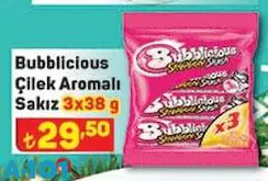 Bubbliclous Çilek Aromalı Sakız 3x38 g Bubbliclous Çilek Aromalı Sakız 3x38 g