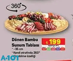Dönen Bambu Sunum Tablası 35 cm Dönen Bambu Sunum Tablası 35 cm