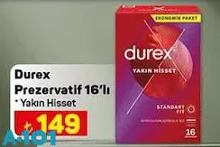 Durex Prezervatif 16'lı Yakın Hisset Durex Prezervatif 16'lı Yakın Hisset