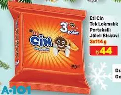 Eti Cin Tek Lokmalık Portakallı Jöleli Bisküvi 3x114 g Eti Cin Tek Lokmalık Portakallı Jöleli Bisküvi 3x114 g