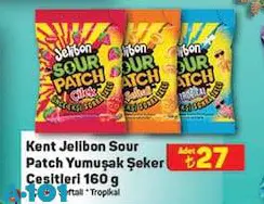 Kent Jelibon Sour Patch Yumuşak Şeker Çeşitleri 160 g Kent Jelibon Sour Patch Yumuşak Şeker Çeşitleri 160 g