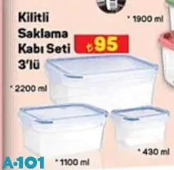 Kilitli Saklama Kabı Seti 3'lü Kilitli Saklama Kabı Seti 3'lü