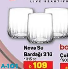 Paşabahçe Nova Su Bardağı 3'lü Paşabahçe Nova Su Bardağı 3'lü