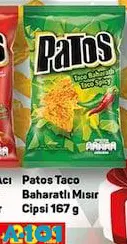 Patos Taco Baharatlı Mısır Cipsi 167 g Patos Taco Baharatlı Mısır Cipsi 167 g