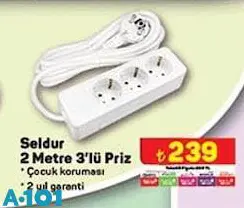 Seldur 2 Metre 3'lü Priz Seldur 2 Metre 3'lü Priz