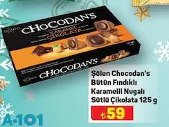 Şölen Chocodan's Bütün Fındıklı Karamelli Nugalı Sütlü Çikolata 125 g Şölen Chocodan's Bütün Fındıklı Karamelli Nugalı Sütlü Çikolata 125 g