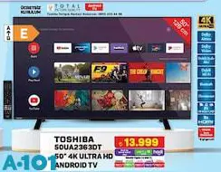 Toshiba 50UA2363DT 50 inç 4K Ultra HD Android Tv Akıllı Televizyon Toshiba 50UA2363DT 50 inç 4K Ultra HD Android Tv Akıllı Televizyon