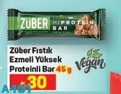Züber Fıstık Ezmeli Yüksek Proteinli Bar 45 g Züber Fıstık Ezmeli Yüksek Proteinli Bar 45 g