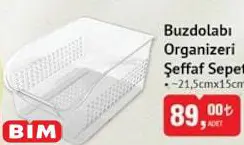 Buzdolabı Organizeri Şeffaf Sepet Buzdolabı Organizeri Şeffaf Sepet