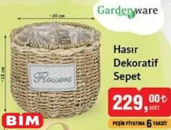 Gardenware Hasır Dekoratif Sepet Gardenware Hasır Dekoratif Sepet