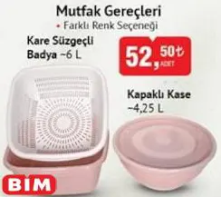 Mutfak Gereçleri Kare Süzgeç Badya 6 L/Kapaklı Kase 4.25 L Farklı Renk Seçeneği Mutfak Gereçleri Kare Süzgeç Badya 6 L/Kapaklı Kase 4.25 L Farklı Renk Seçeneği