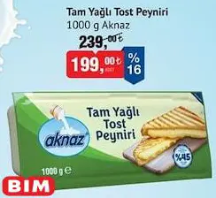 Aknaz Tam Yağlı Tost Peyniri 1000 g Aknaz Tam Yağlı Tost Peyniri 1000 g