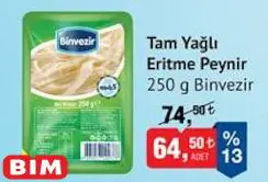 Binvezir Tam Yağlı Eritme Peynir 250 g Binvezir Tam Yağlı Eritme Peynir 250 g