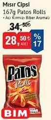 Patos Rolls Mısır Cipsi 167 g Patos Rolls Mısır Cipsi 167 g