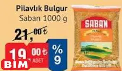 Saban Pilavlık Bulgur 1000 g Saban Pilavlık Bulgur 1000 g