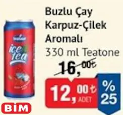 Teatone Buzlu Çay Karpuz-Çilek Aromalı 330 ml Teatone Buzlu Çay Karpuz-Çilek Aromalı 330 ml