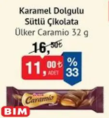 Ülker Caramio Karamel Dolgulu Sütlü Çikolata 32 g Ülker Caramio Karamel Dolgulu Sütlü Çikolata 32 g