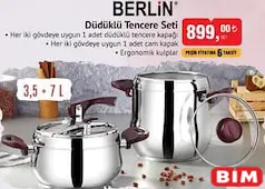 Berlin Düdüklü Tencere Seti 3,5 + 7 L Berlin Düdüklü Tencere Seti 3,5 + 7 L