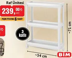 Raf Ünitesi 3 Katlı 54x71 cm Raf Ünitesi 3 Katlı 54x71 cm