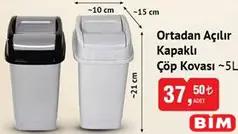 Ortadan Açılır Kapaklı Çöp Kovası 5 L Ortadan Açılır Kapaklı Çöp Kovası 5 L