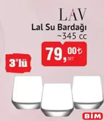 Lav Lal Su Bardağı 345 cc 3'lü Lav Lal Su Bardağı 345 cc 3'lü