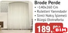 Brode Perde 140x260 cm Brode Perde 140x260 cm