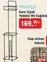 Okyanus Home Kare Siyah Yedekli Wc Kağıtlık Okyanus Home Kare Siyah Yedekli Wc Kağıtlık
