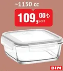 Lav Fresco Kare Cam Saklama Kabı 1150 cc Lav Fresco Kare Cam Saklama Kabı 1150 cc