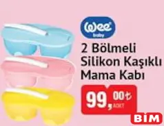 Wee Baby 2 Bölmeli Silikon Kaşıklı Mama Kabı Wee Baby 2 Bölmeli Silikon Kaşıklı Mama Kabı
