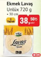 Unlüx Ekmek Lavaş 720 g Unlüx Ekmek Lavaş 720 g