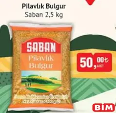 Saban Pilavlık Bulgur 2,5 kg Saban Pilavlık Bulgur 2,5 kg