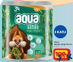 Aqua Bambu Kağıt Havlu 3 Katlı 12'li Aqua Bambu Kağıt Havlu 3 Katlı 12'li