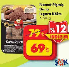 Namet Pişmiş Dana Izgara Köfte 200 g Namet Pişmiş Dana Izgara Köfte 200 g